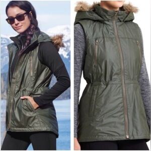 Athleta Olive Green Hooded Vest
